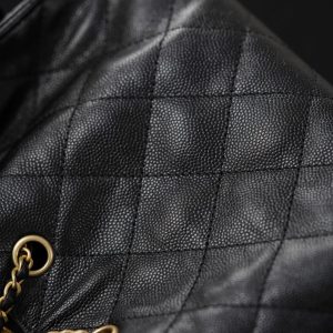 Chanel 26C系列 25bag mini鱼子酱 黑金 图4