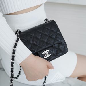 CF Classic Flap |荔枝纹 方胖子 黑银 图9