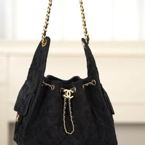 Chanel 黑色麂皮hobo 小号 图1
