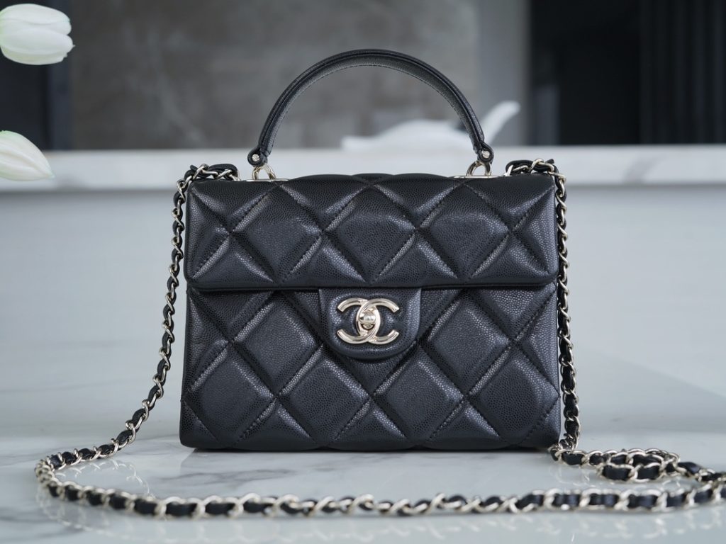 CHANEL 24p 手柄kelly盒子 黑色小号 图1