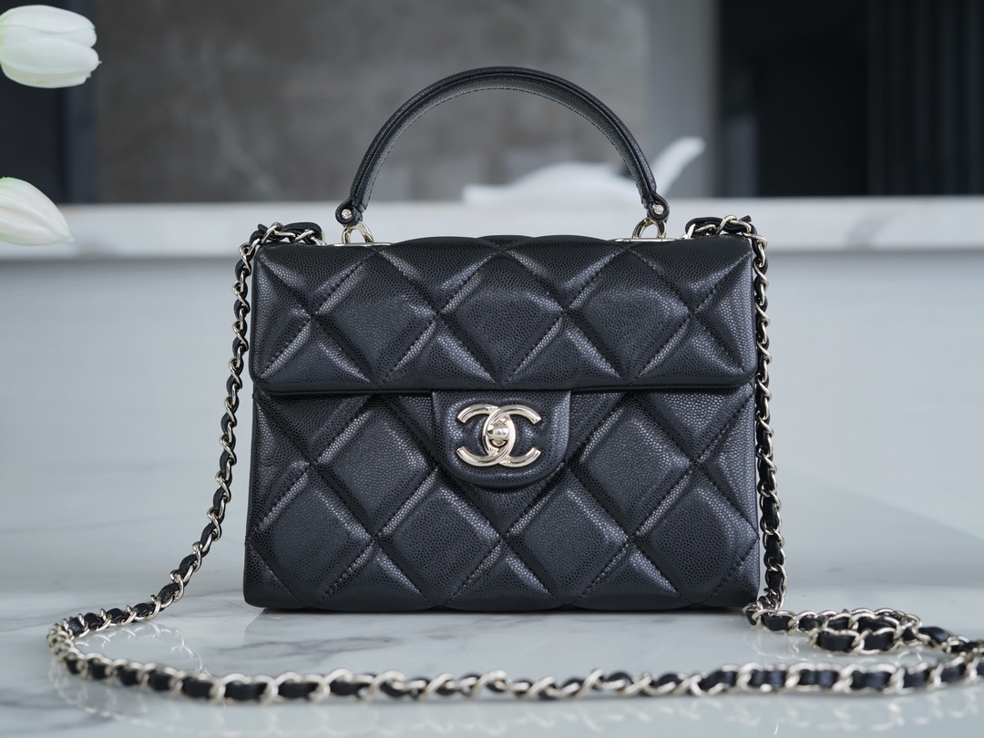 CHANEL 24p 手柄kelly盒子 黑色小号 图1