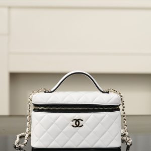 Chanel 26ss隐藏款 熊猫拼色LP盒子包 白色 图1