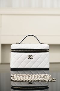 Chanel 26ss隐藏款 熊猫拼色LP盒子包 白色 图5