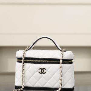 Chanel 26ss隐藏款 熊猫拼色LP盒子包 白色 图3