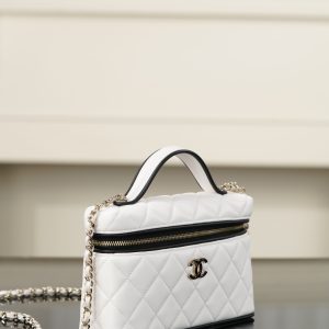 Chanel 26ss隐藏款 熊猫拼色LP盒子包 白色 图4