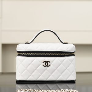 Chanel 26ss隐藏款 熊猫拼色LP盒子包 白色 图5