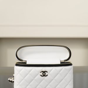 Chanel 26ss隐藏款 熊猫拼色LP盒子包 白色 图8