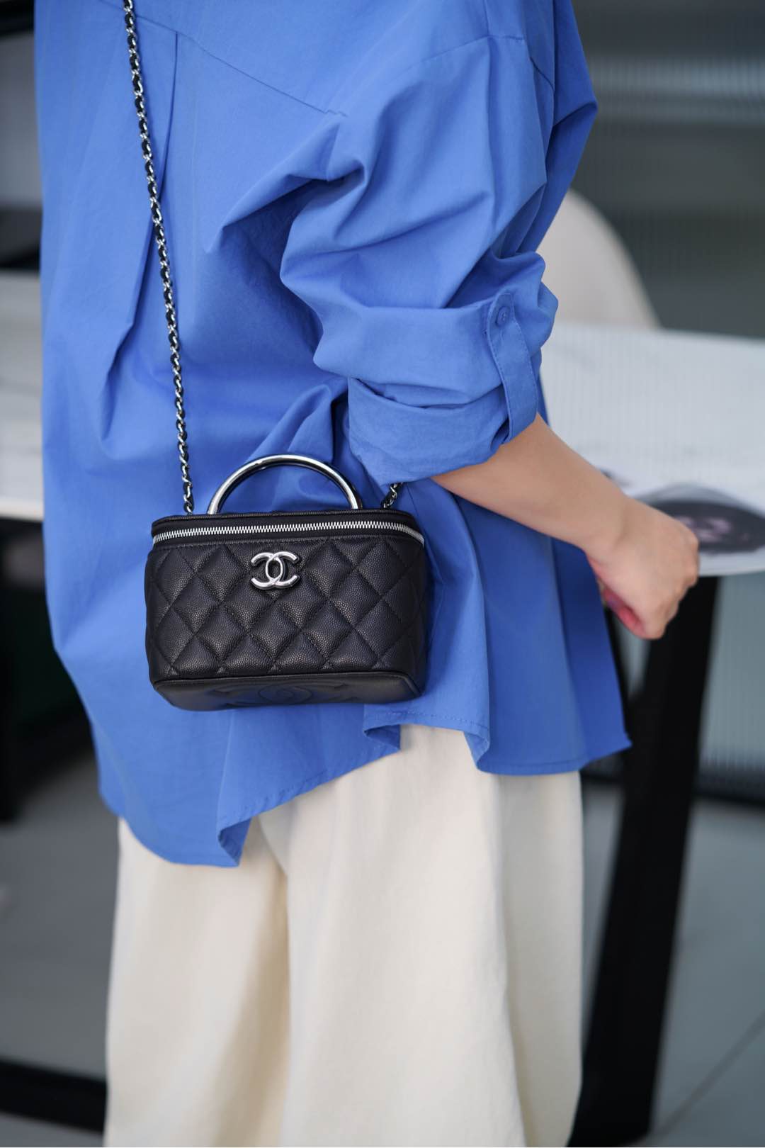 Chanel 25P 隐藏款 手柄长盒子包 荔枝牛 图6