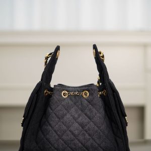 Chanel small hobo bag 黑色牛仔小号 图2