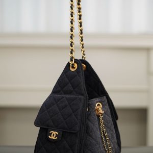 Chanel small hobo bag 黑色牛仔小号 图3