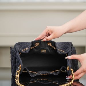 Chanel small hobo bag 黑色牛仔小号 图9