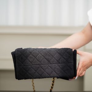 Chanel small hobo bag 黑色牛仔小号 图12