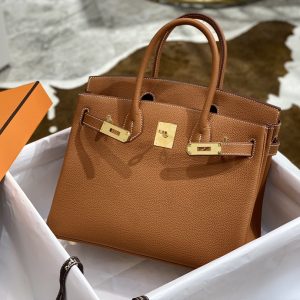半手工 birkin 30cm 金棕 金银扣 图1