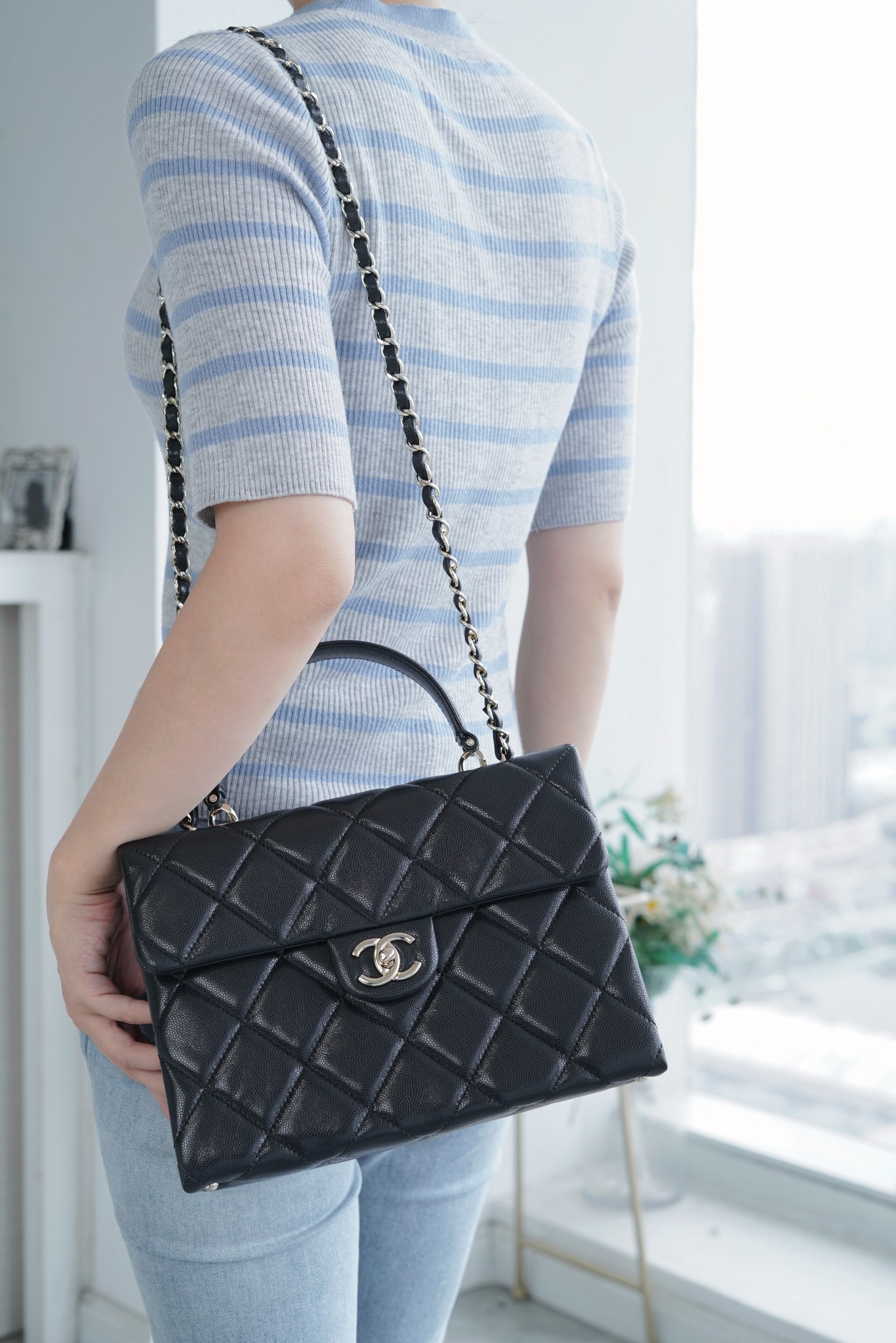 CHANEL 24p 手柄kelly盒子 黑色大号 图7