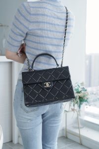 CHANEL 24p 手柄kelly盒子 黑色大号 图5