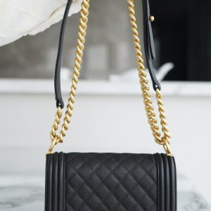 Chanel leboy 大球纹黑金小号 图1