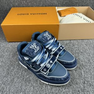 上新 1v Trainer 牛仔布 系带圆头 低帮 板鞋 海蓝色 图1