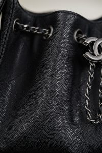 Chanel 26C系列 25bag mini鱼子酱 黑球银 图1
