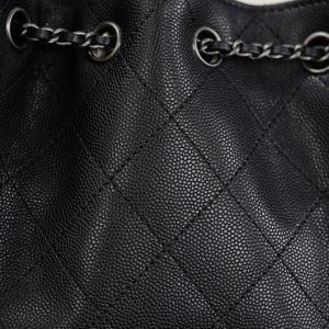 Chanel 26C系列 25bag mini鱼子酱 黑球银 图2