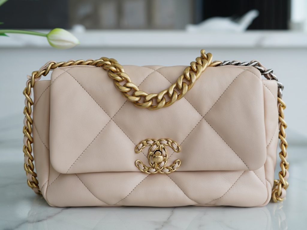 °CHANE·L春夏新品 19bag 浅杏 小号 图1