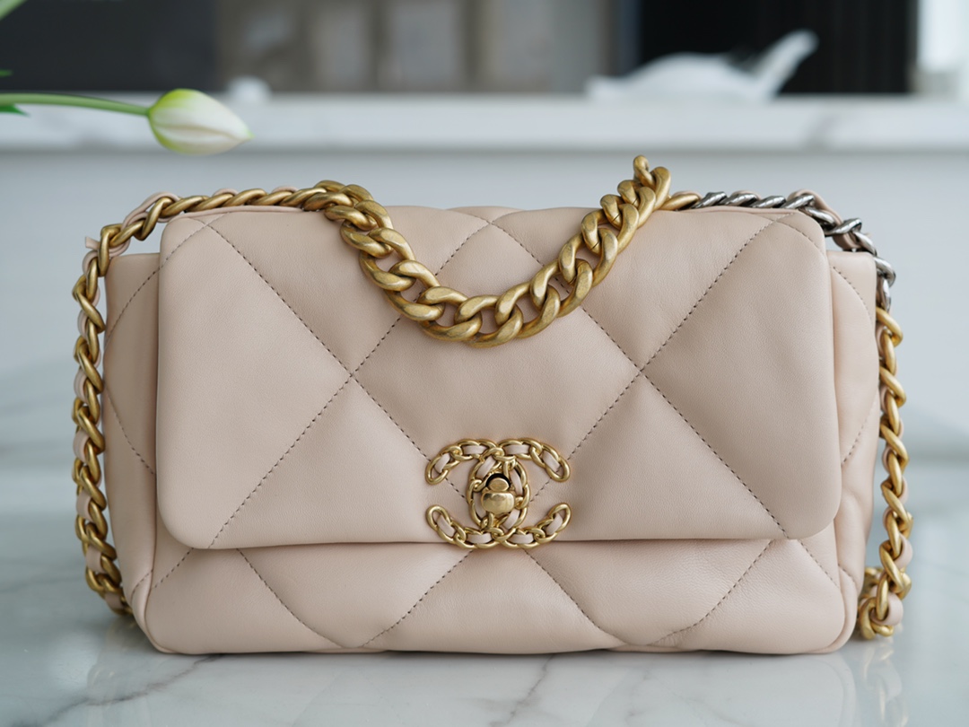 °CHANE·L春夏新品 19bag 浅杏 小号 图1
