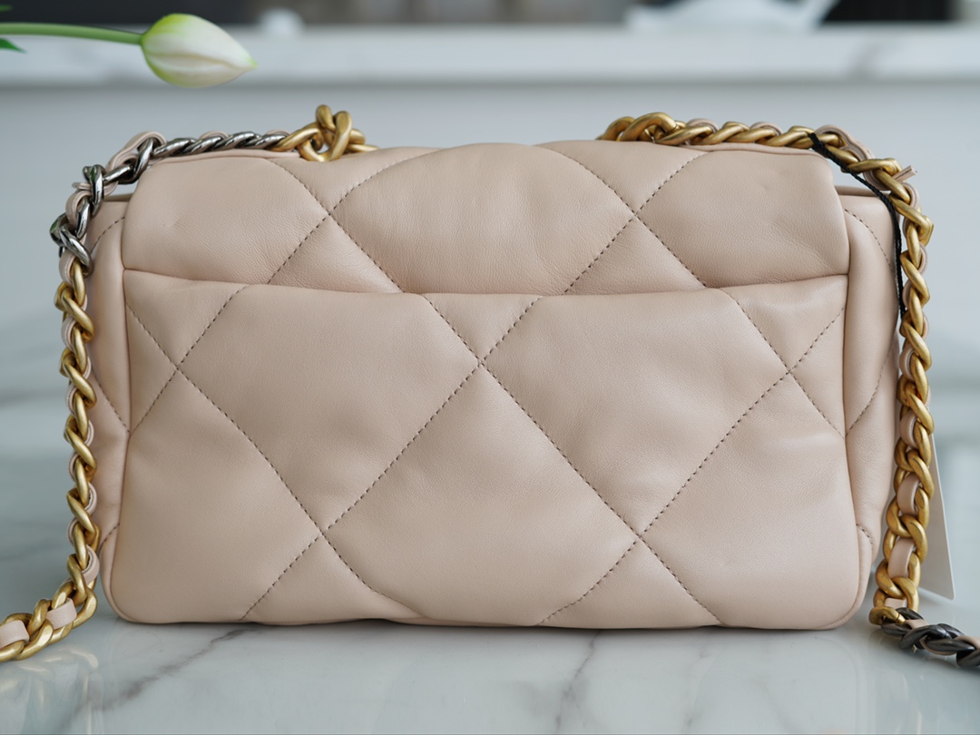 °CHANE·L春夏新品 19bag 浅杏 小号 图3