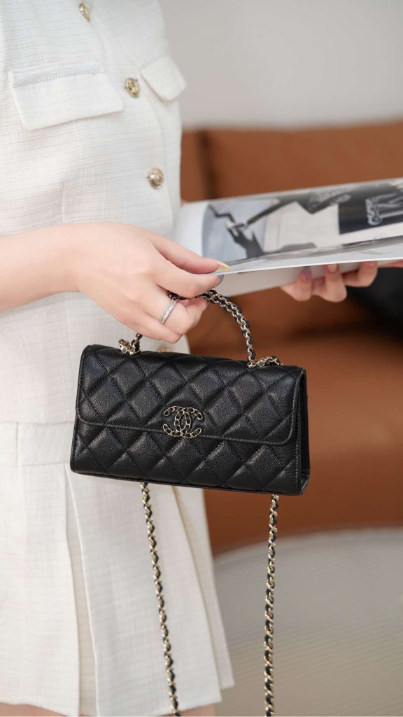 Chanel 25s 交叉手柄kelly 黑金 横版 图1