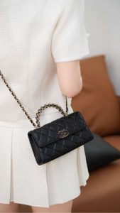 Chanel 25s 交叉手柄kelly 黑金 横版 图4