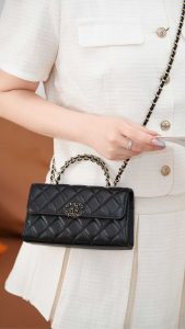 Chanel 25s 交叉手柄kelly 黑金 横版 图7