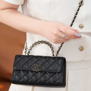 Chanel 25s 交叉手柄kelly 黑金 横版 图7