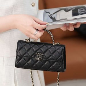 Chanel 25s 交叉手柄kelly 黑金 横版 图1