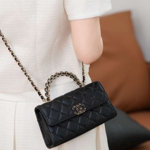 Chanel 25s 交叉手柄kelly 黑金 横版 图4