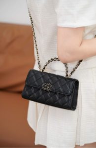 Chanel 25s 交叉手柄kelly 黑金 横版 图6
