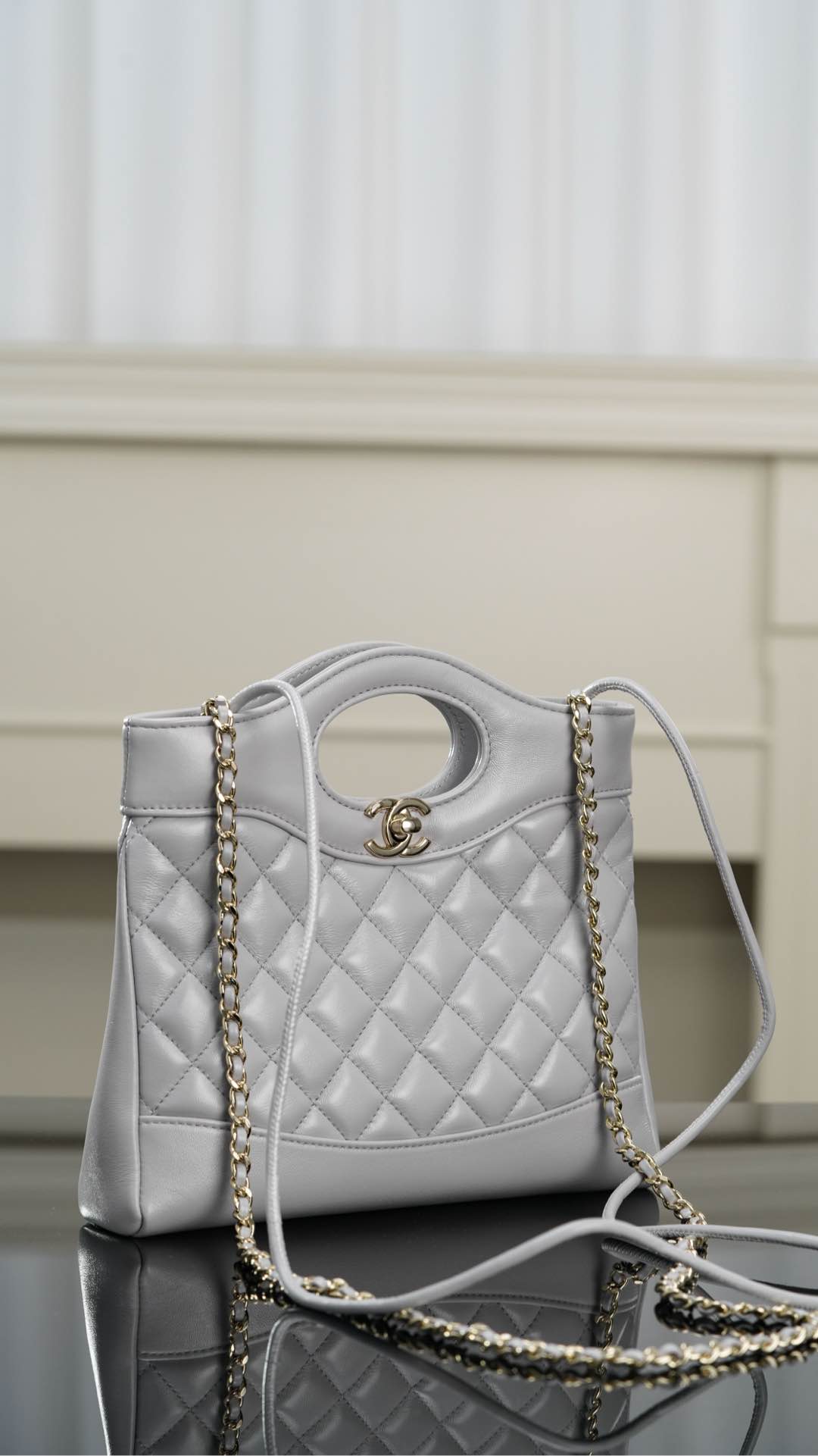 Chanel 31bag mini 浅灰 图5