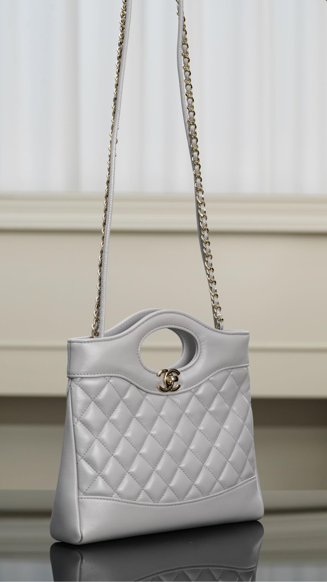 Chanel 31bag mini 浅灰 图7