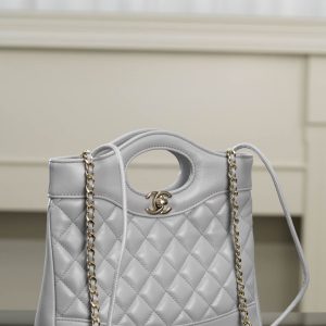 Chanel 31bag mini 浅灰 图5