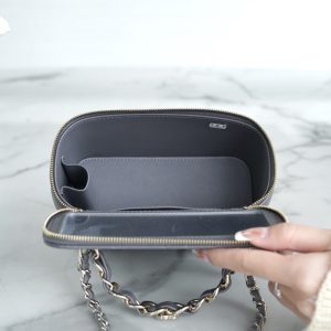 Chanel 23k 小双C”手柄长盒子 灰色 图6