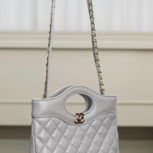 Chanel 31bag mini 浅灰 图7