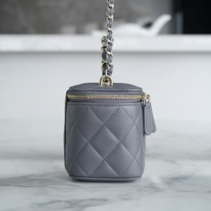 Chanel 23k 小双C”手柄长盒子 灰色 图8