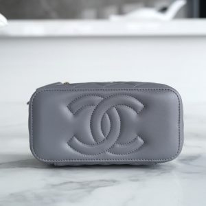 Chanel 23k 小双C”手柄长盒子 灰色 图9