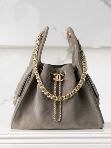 Chanel 灰色麂皮hobo 小号 图1