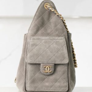 Chanel 灰色麂皮hobo 小号 图5