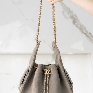 Chanel 灰色麂皮hobo 小号 图9