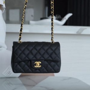 CF Classic Flap |荔枝纹 Mini 黑金 图1