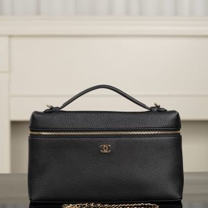 Chanel 26A系列 LP盒子包 黑金 大号 图1