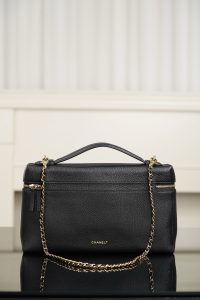 Chanel 26A系列 LP盒子包 黑金 大号 图2