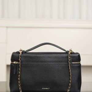 Chanel 26A系列 LP盒子包 黑金 大号 图2