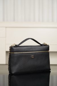 Chanel 26A系列 LP盒子包 黑金 大号 图3