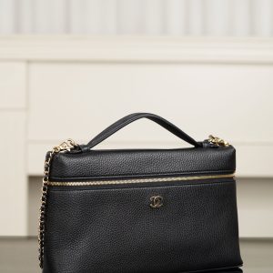 Chanel 26A系列 LP盒子包 黑金 大号 图3
