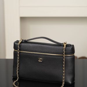 Chanel 26A系列 LP盒子包 黑金 大号 图4